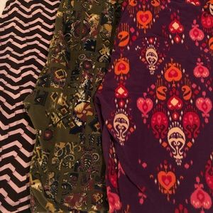 Lot of Three TC Lularoe Leggings Fits Size 12-18